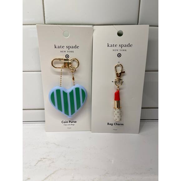 Kate Spade for Target lipstick and heart bag charms - Picture 1 of 3